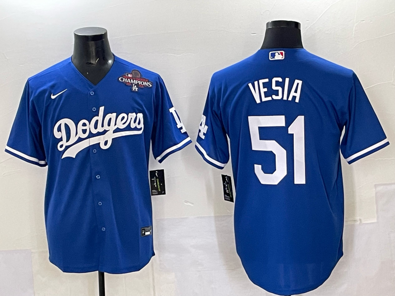 Men Los Angeles Dodgers #51 Vesia Blue Nike MLB 2025 Jersey style 02->minnesota vikings->NFL Jersey